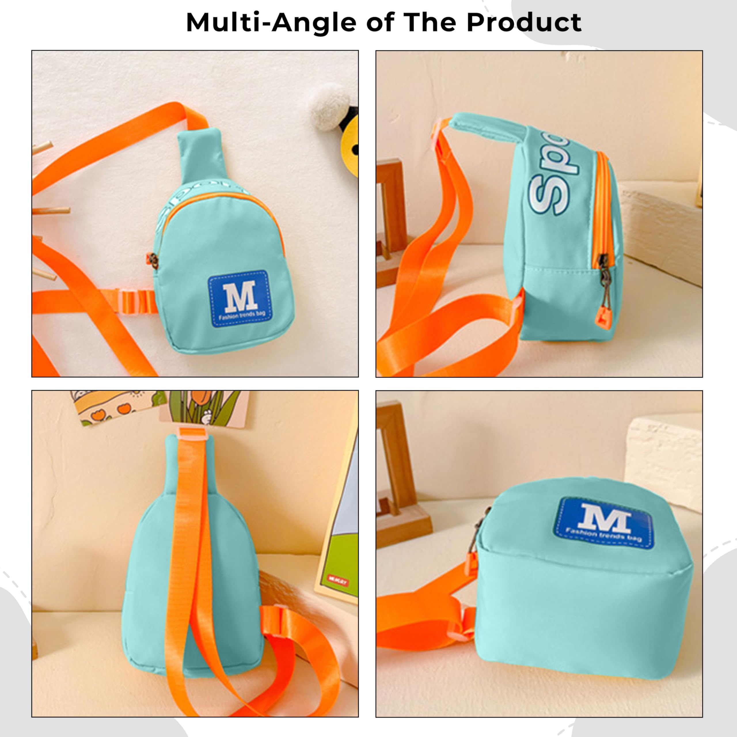 Bembika Baby Shoulder Bag for Kids - Adorable & Functional Crossbody Sling Bag for Boys & Girls, Lightweight Daypack for School, Travel & Outings - Sky Blue