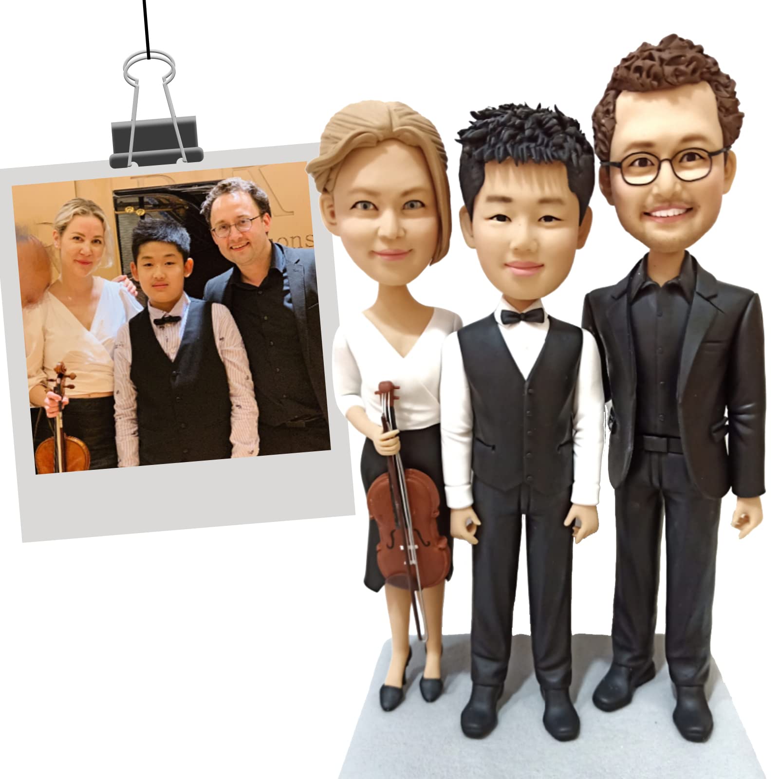 Custom Bobbleheads - Unique Handmade Personalized Figurines with Full Body Customization & Sturdy Wooden Base - Perfect Graduation Gifts, Wedding Favors, Anniversary Presents & Office Decor