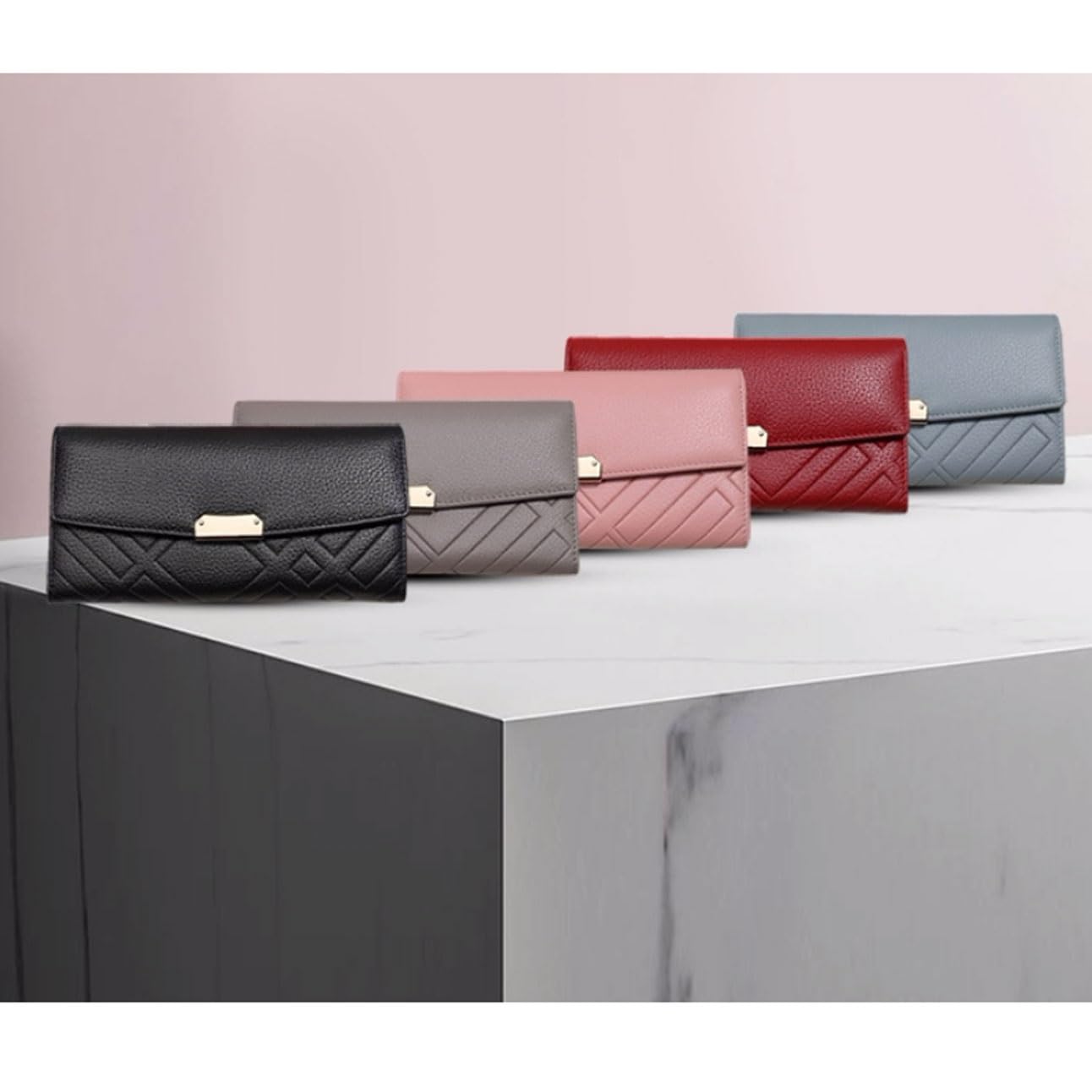 Genuine Leather Women's Wallet - RFID Blocking Business Wallet with Money Organizer & Card Holder - Slim Purse for Credit Cards & Cash (Black) - Perfect for Office, Travel & Everyday Use