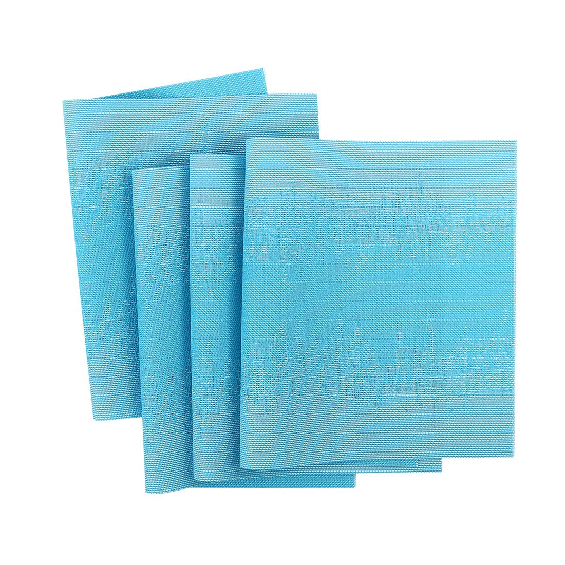 uxcell Set of 4 Heat-Resistant Woven Placemats - Non-Slip Washable PVC Square Table Mats for Kitchen & Dining - Holiday Blue Home Decor | Perfect for Everyday Meals, Dinner Parties & Holiday Gatherings