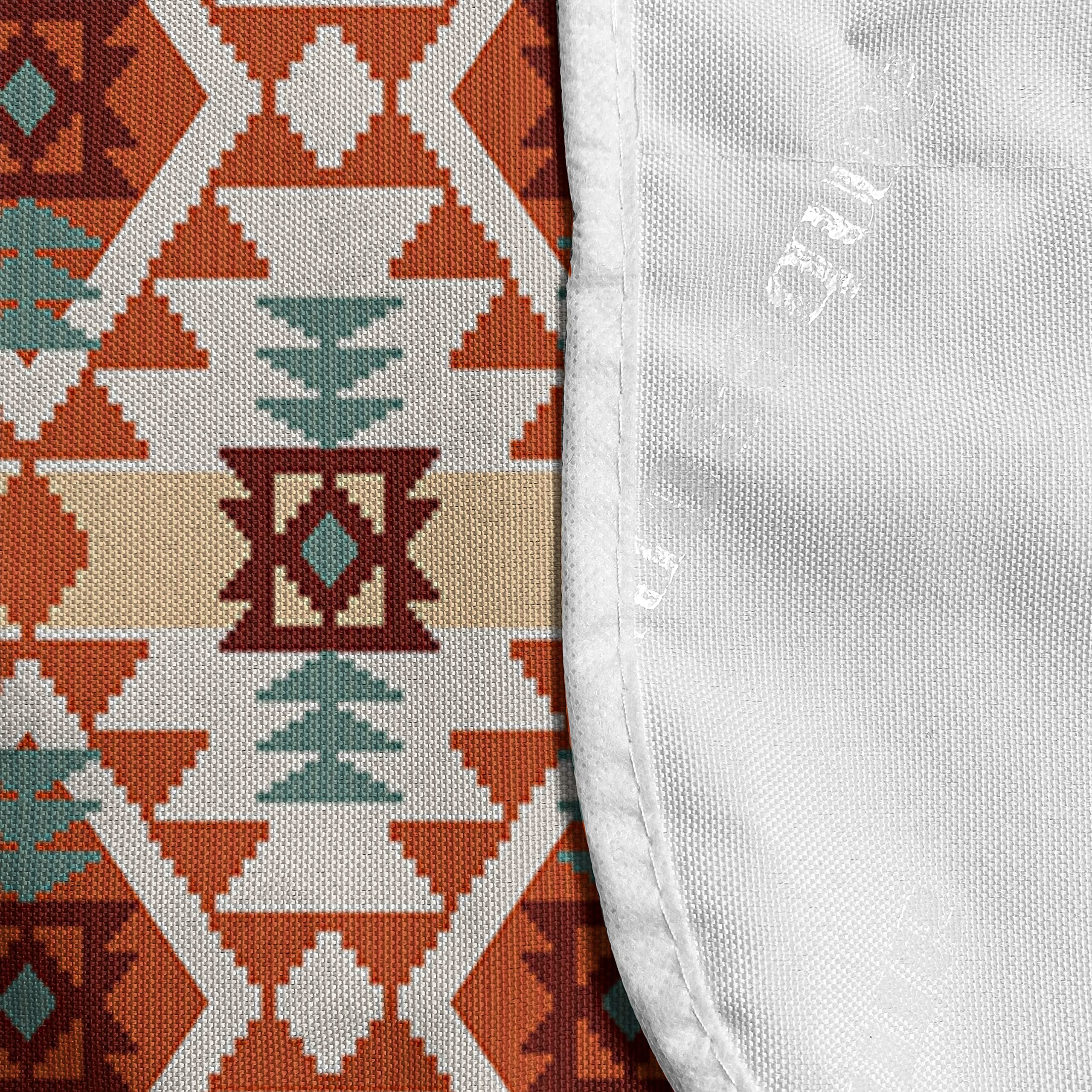 Ambesonne Tribal Microwave Cover - Aztec Folk Geometric Triangle Design, Waterproof Kitchen Organizer with Pockets, 36