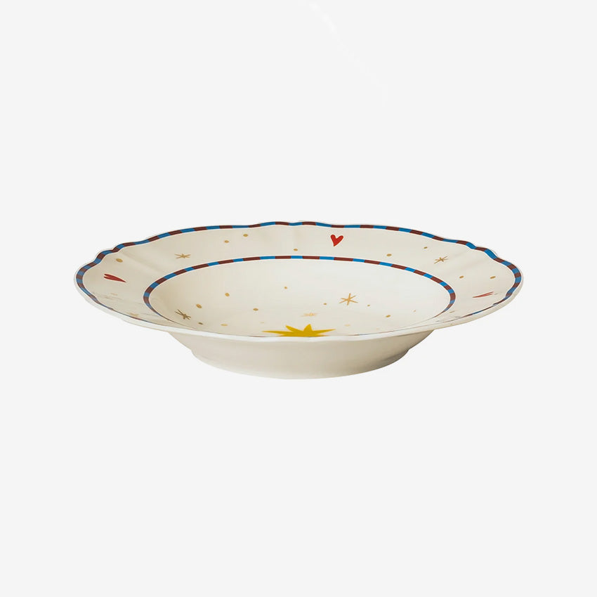 Bitossi Home Il Frutto Della Passione Star Deep Plate - Elegant Italian Ceramic Dinner Plate for Fine Dining & Special Occasions
