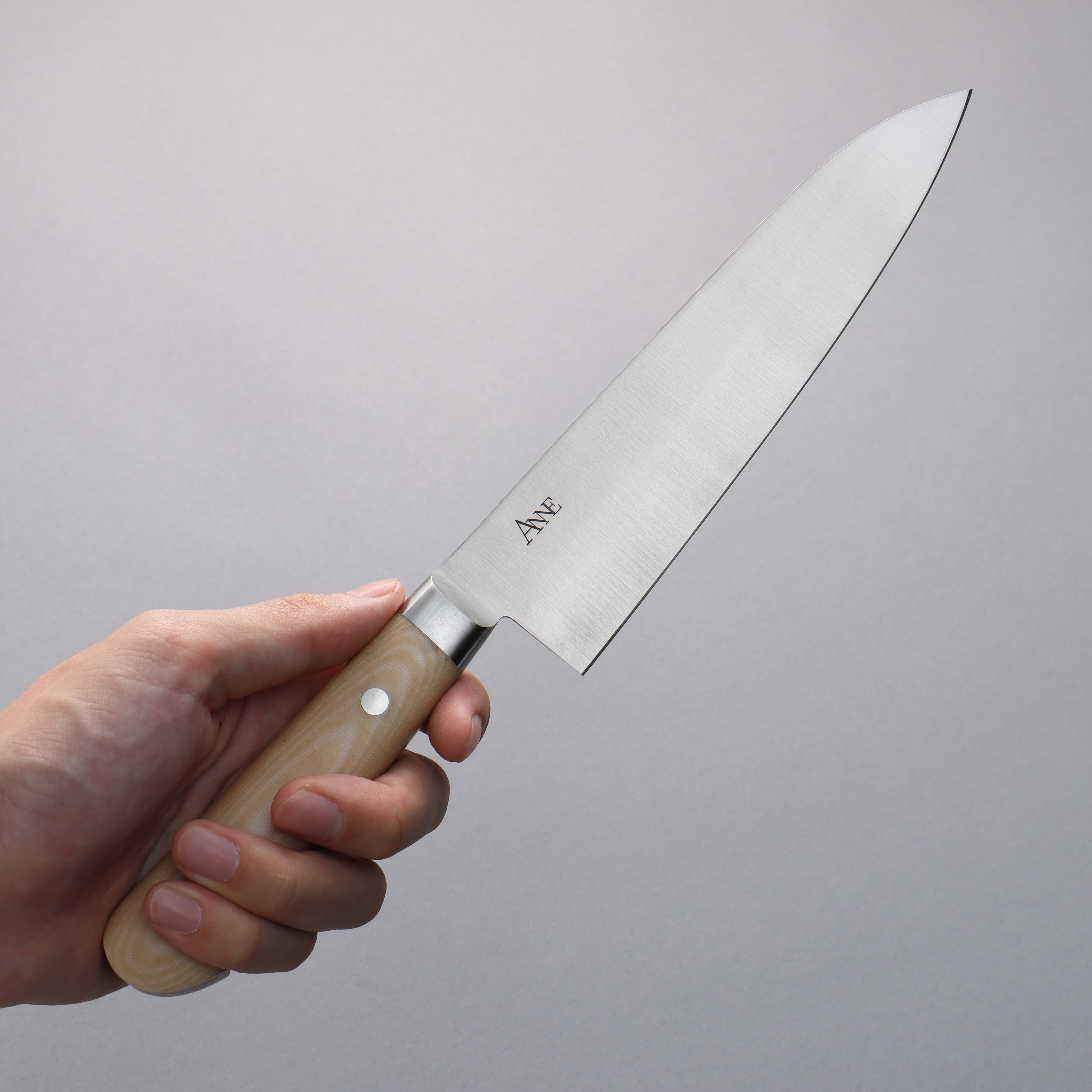Premium Anne Japanese Steel Gyuto Chef Knife 180mm - High Carbon Stainless Steel Blade with Durable Micarta Handle - Perfect for Sushi, Meat Cutting & Professional Kitchen Use