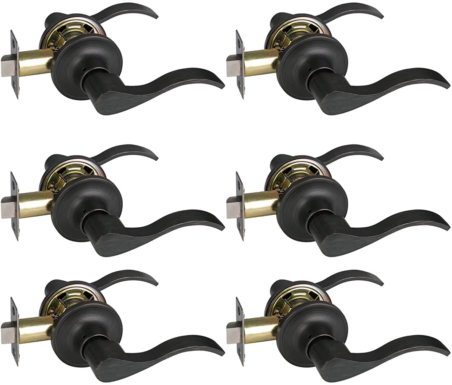 Heavy Duty Bronze Door Lever - 6 Pack for Hall & Closet