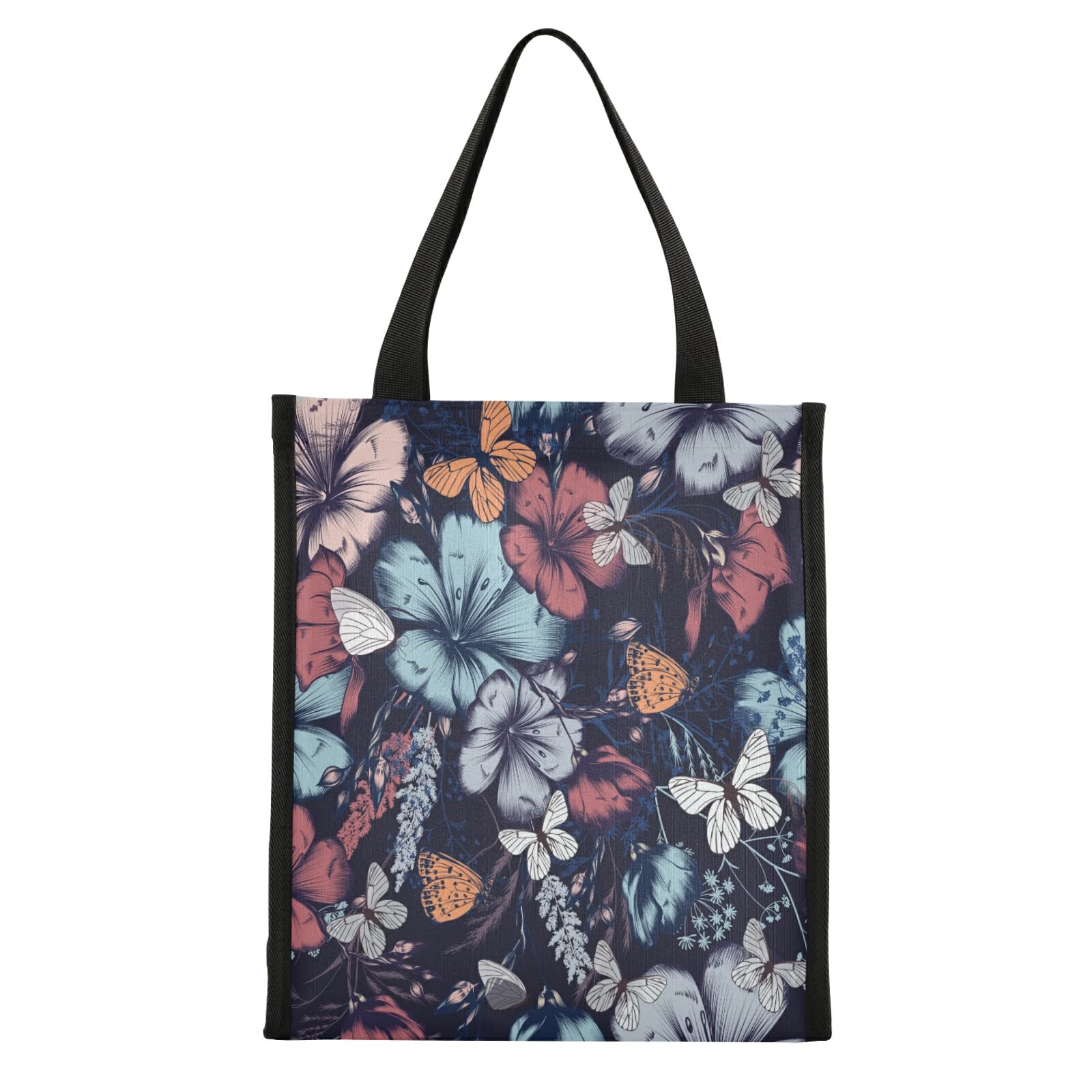 ALAZA Spring Blossom Flower Butterfly Insulated Lunch Bag - Reusable Thermal Lunch Tote for Women & Men - Durable Nylon Food Container for Office, Work, School & Picnics - Keep Meals Fresh All Day