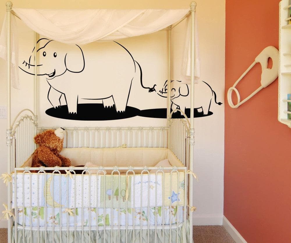 Vinyl Wall Decal Sticker - Elephant Follow the Leader Design #OS_DC113 - Perfect for Nursery, Kids Room & Home Decor