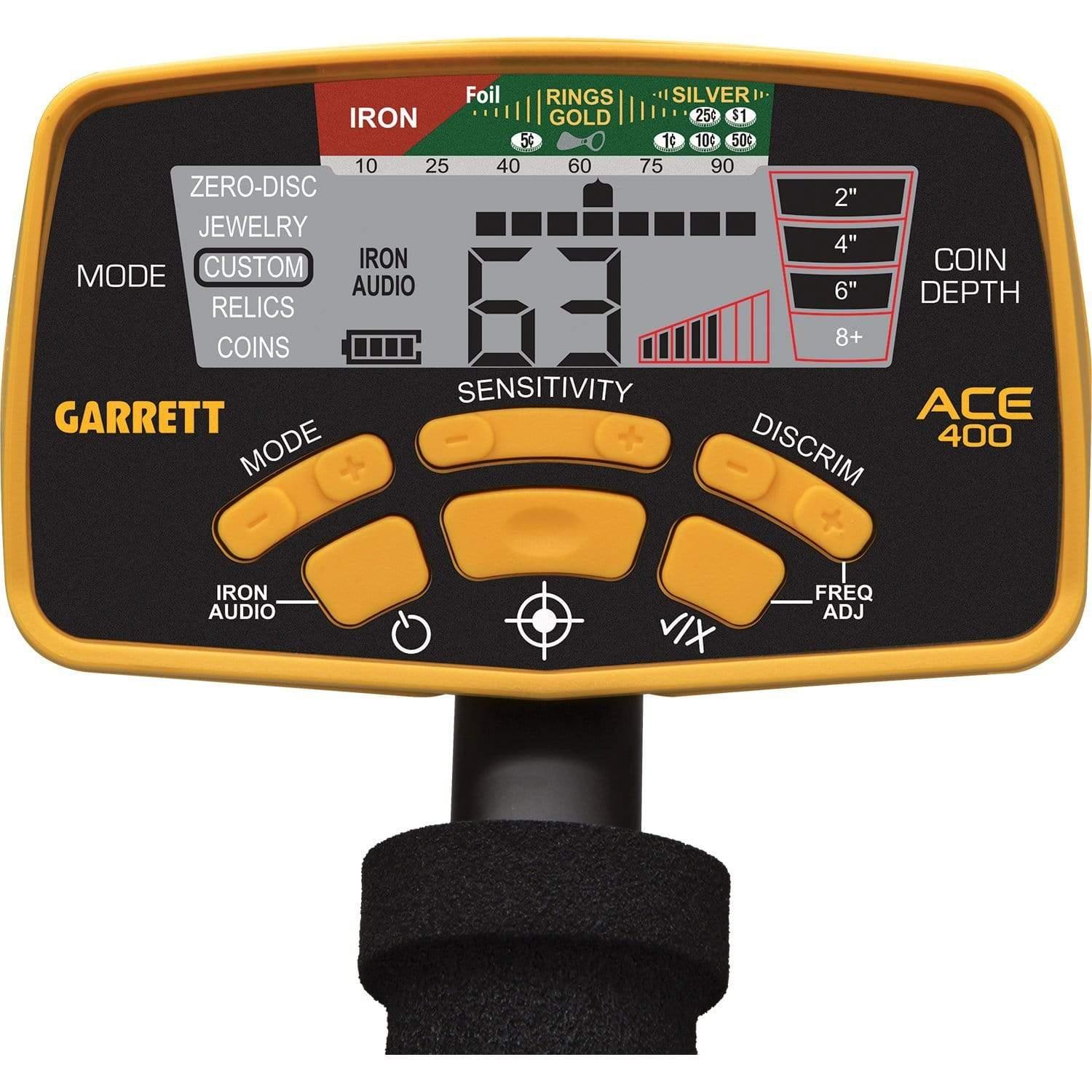 Garrett ACE 400 Metal Detector with Waterproof Coil - Professional Metal Detecting Equipment for Treasure Hunting, Beach, Park & Gold Prospecting | Ideal for Beginners & Experts