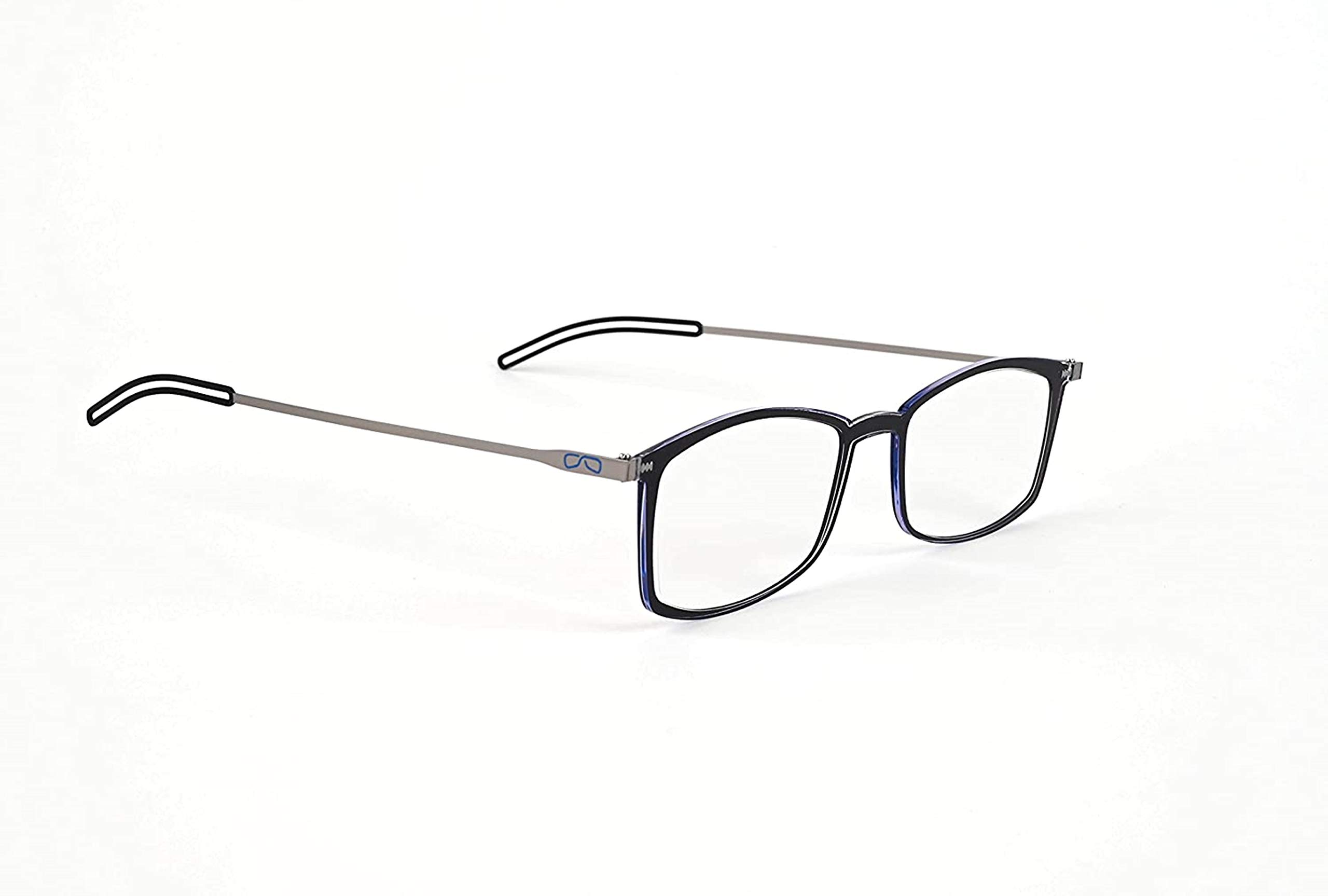ThinOptics Blue Light Blocking Reading Glasses for Computer Use - Frontpage Style with Premium Milano Aluminum Case - Perfect for Office Work, Gaming & Digital Eye Strain Relief