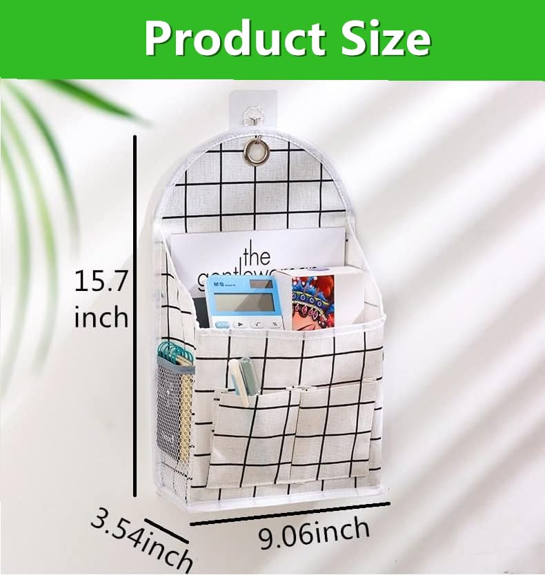 Large Capacity Wall Hanging Storage Organizer - White Grid Cloth Door Shoe Rack for Home & Office Organization | Perfect for Bedroom, Closet, Entryway Storage