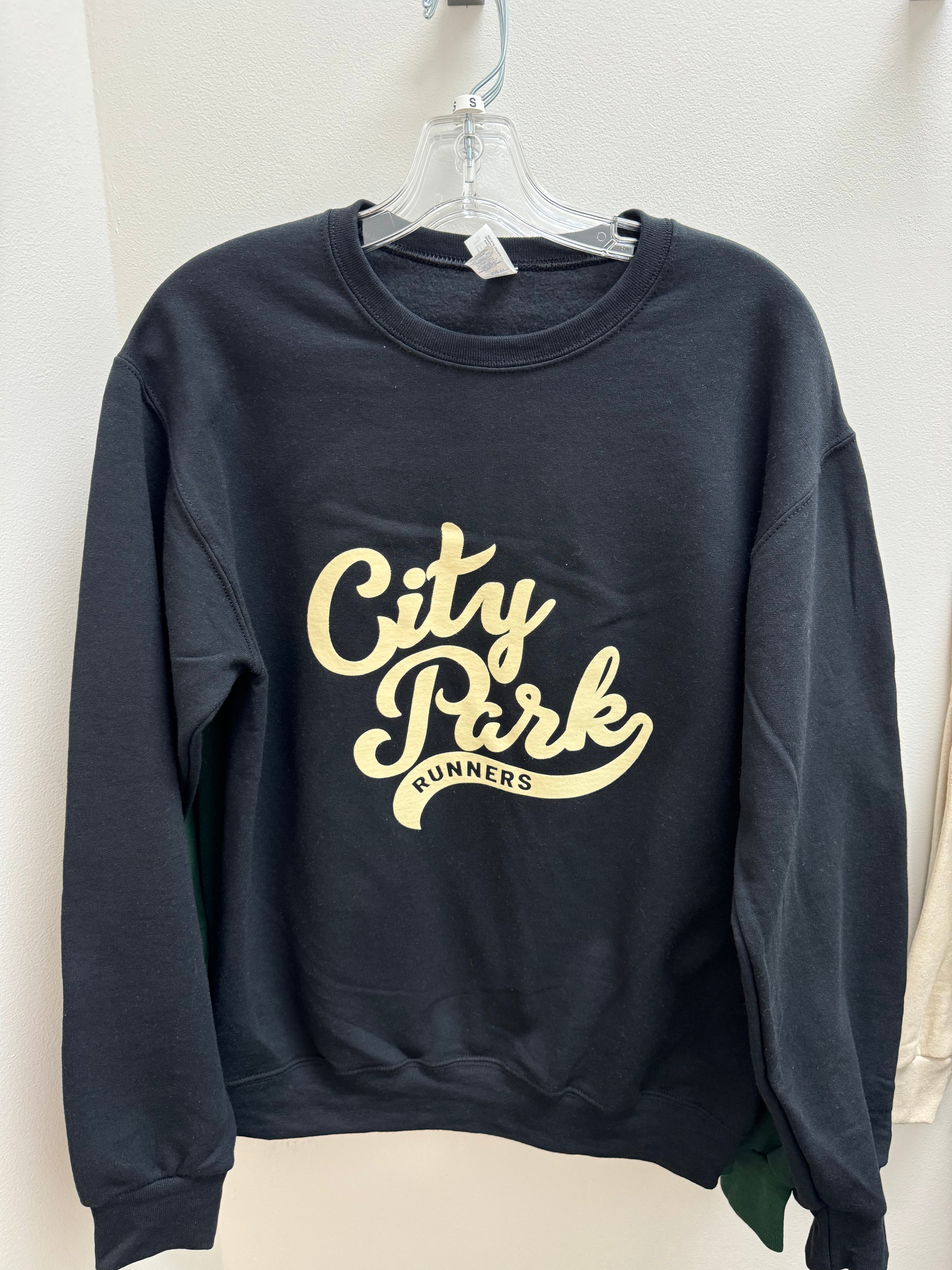 Vintage City Park Runners Retro Script Crewneck Sweatshirt - Comfortable Cotton Pullover for Jogging, Casual Wear & Street Style