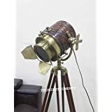THOR INSTRUMENTS Nautical SpotSearch Floor Lamp - Wooden Tripod Rustic Vintage Style Living Room Lighting - Perfect for Coastal, Farmhouse & Boho Home Decor - Great Housewarming Gift Idea