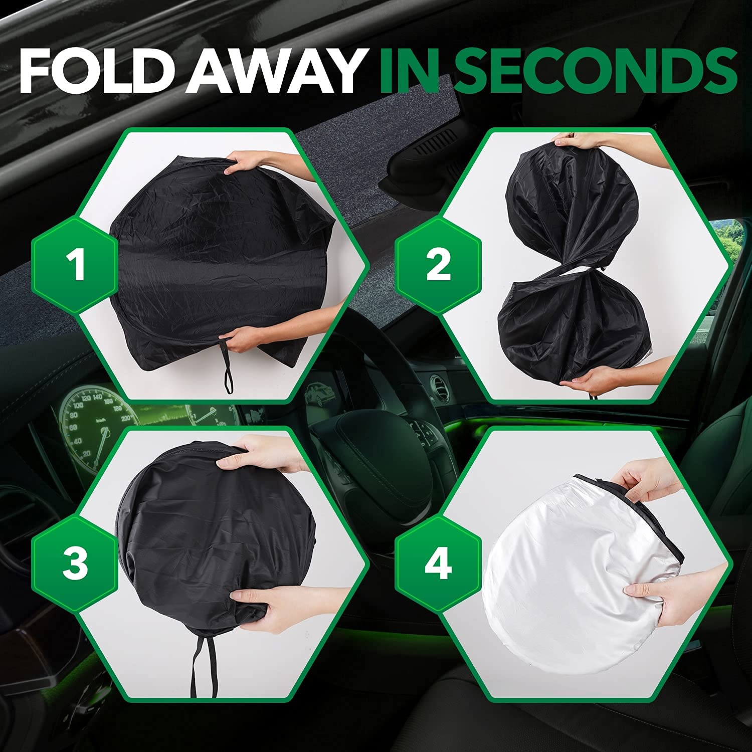 Automend Pro Extra Large Car Windshield Sun Shade (75
