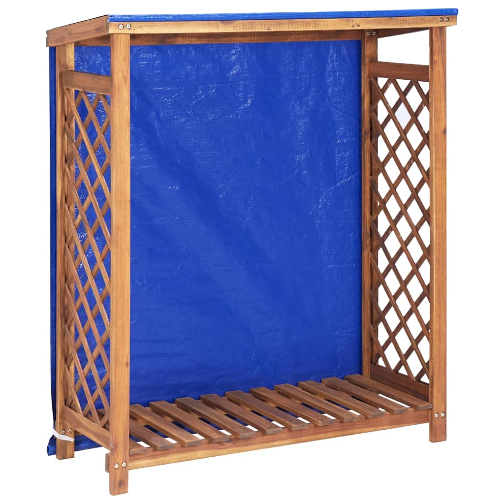 Premium Acacia Wood Firewood Storage Shed - 41.3