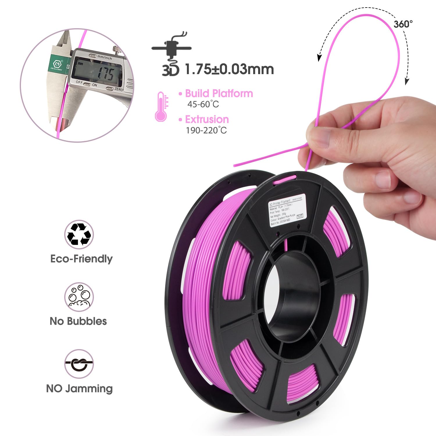 iSANMATE PLA+ 3D Printer Filament 1.75mm - 4 Pack Gradient Multicolor Rainbow Filament Bundle for Smooth 3D Printing | Perfect for Cosplay, DIY Models & Creative Projects