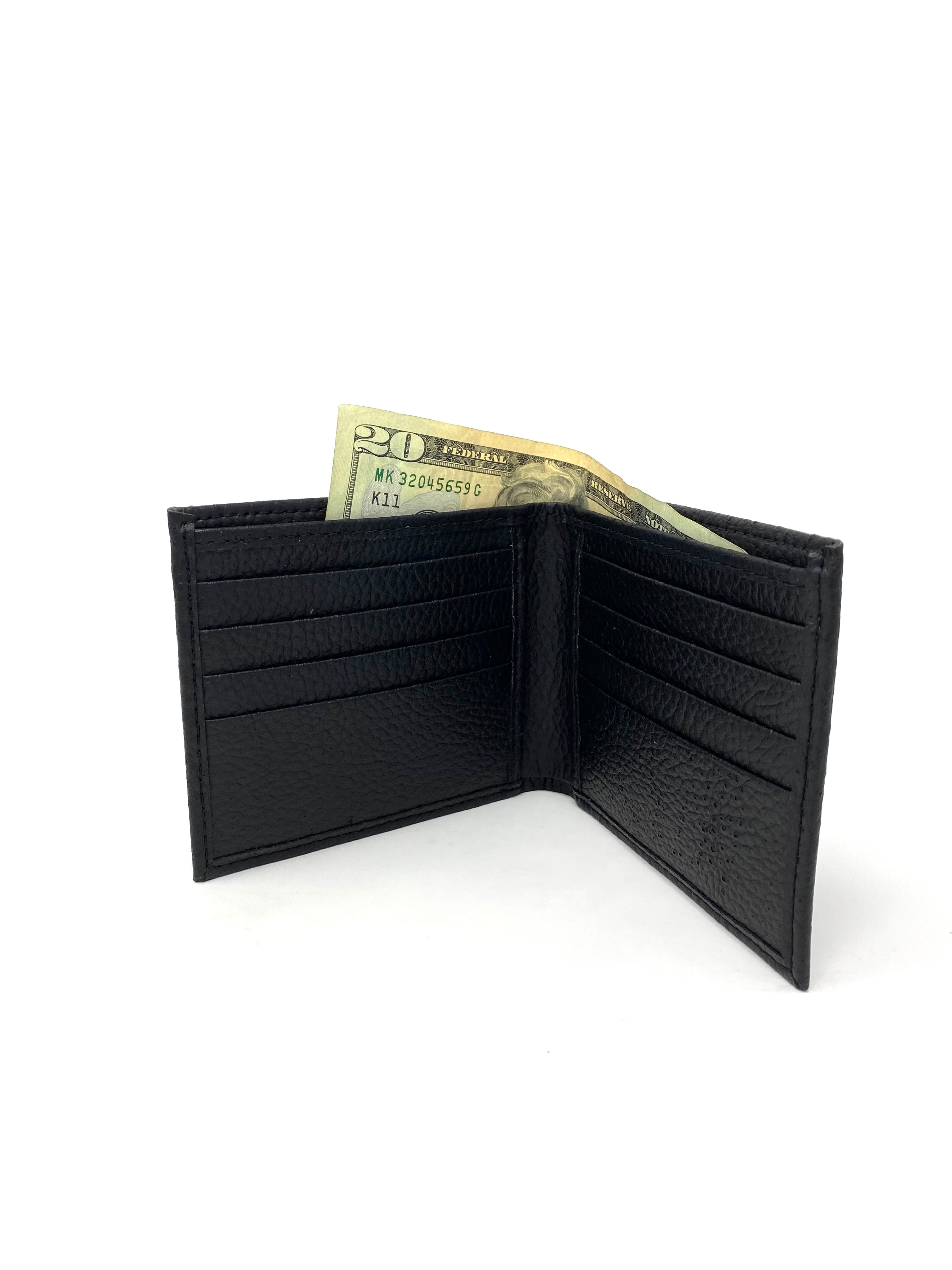 Novacas Black Pebble Decker Wallet - Slim RFID Blocking Leather Wallet for Men - Perfect for Travel, Business & Everyday Use