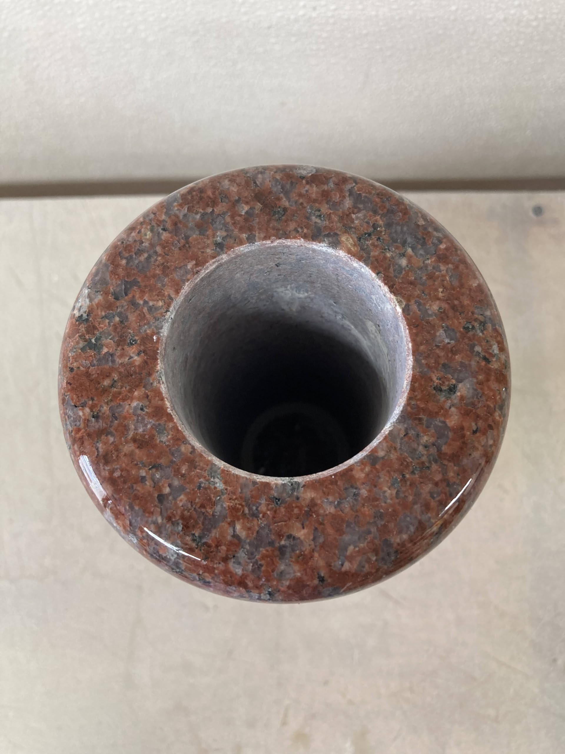 Handcrafted Polished Turned Granite Vase 4