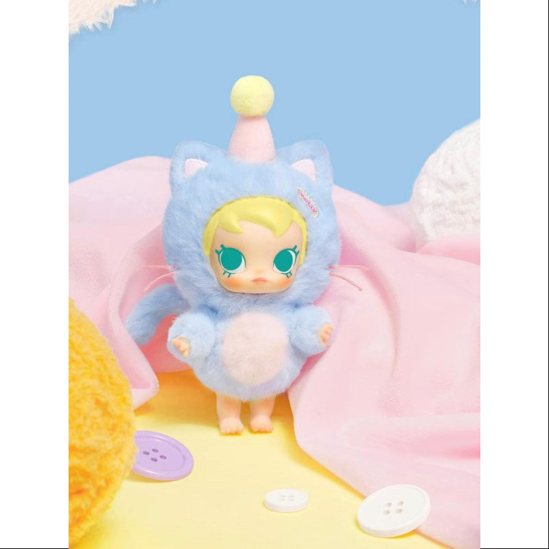 Baby Molly Pocket Friends Series - Soft Vinyl Plush Pendant Keychain (Feeling Blue) - Perfect for Backpacks, Gifts & Kids' Accessories