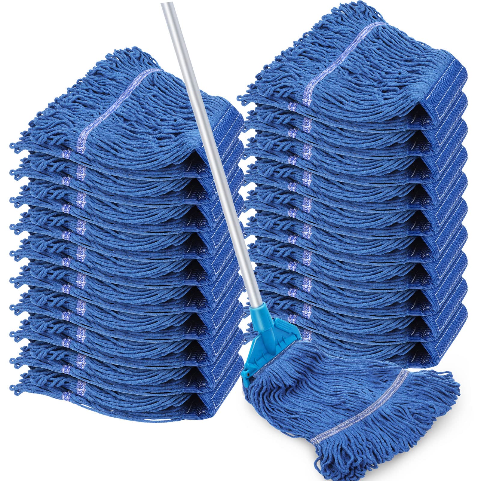 20-Pack Heavy Duty Commercial Mop Heads - Bulk Replacement Refills for Floor Cleaning | Durable Wet Mops for Home, Office & Industrial Use | Ideal for Hospitals, Schools & Janitorial Services