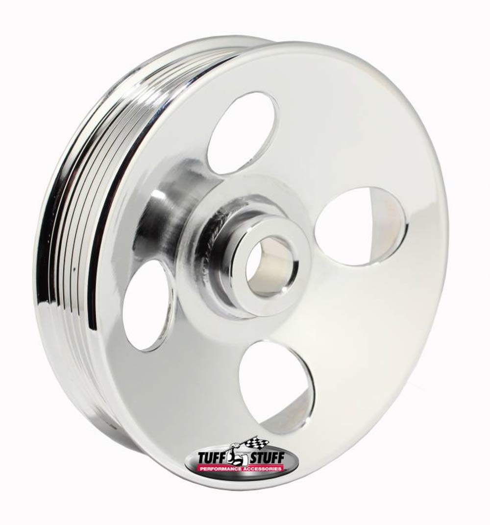 Tuff Stuff Type II 6-Groove Chrome Power Steering Pulley - High Performance Replacement for Smooth Steering in Classic Cars & Hot Rods