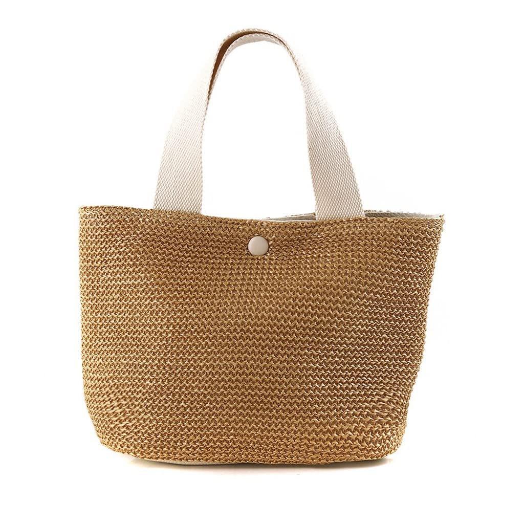 Stylish Women's Straw Woven Handbag - Fashionable Retro Beach Tote with Top Handle - Perfect for Summer Vacation, Pool Parties & Casual Outings (One Size, Multiple Colors)