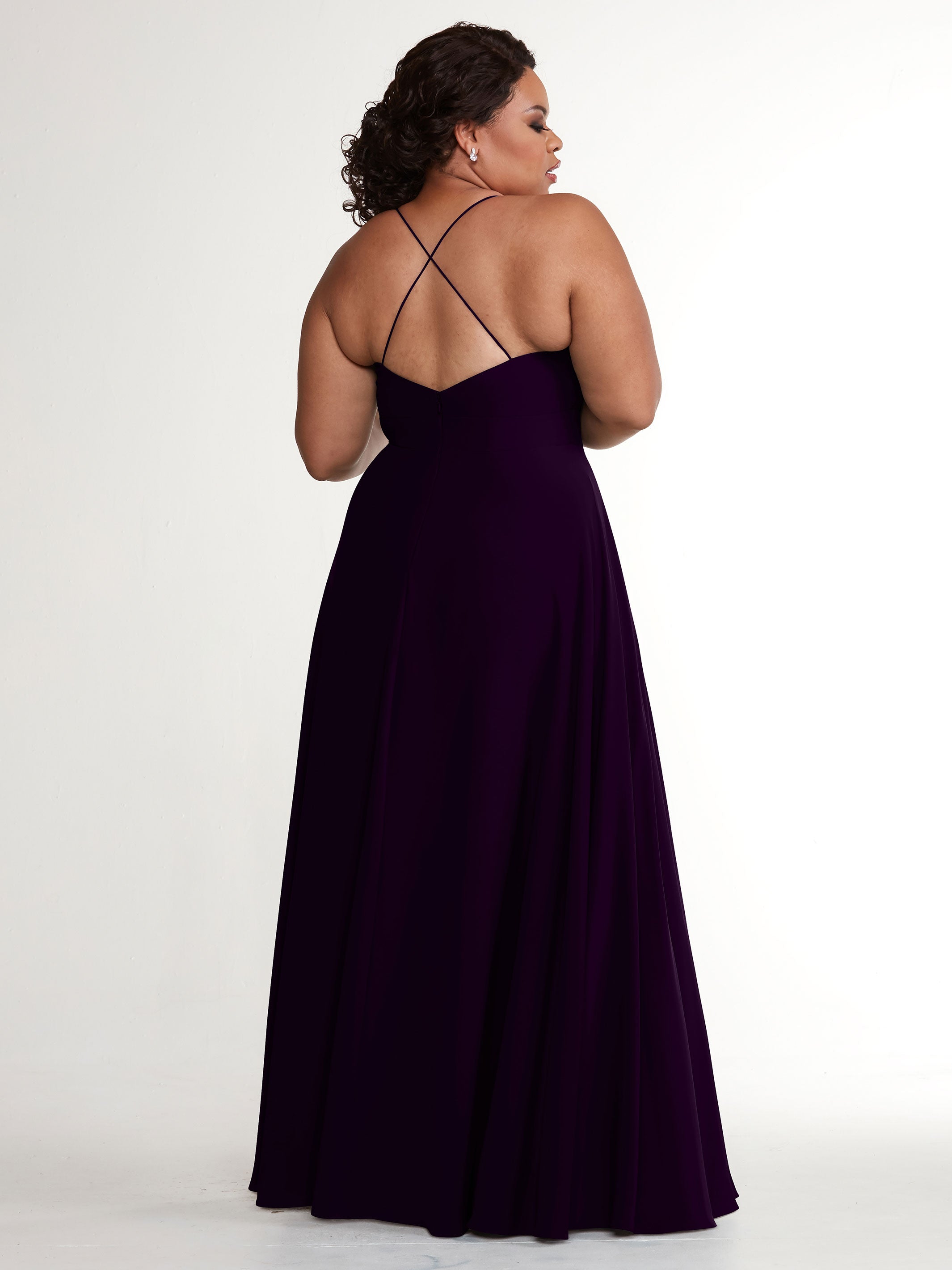 Elegant 83027 Stretch Chiffon A-Line Bridesmaid Dress with Pleats - Perfect for Weddings, Formal Events & Special Occasions