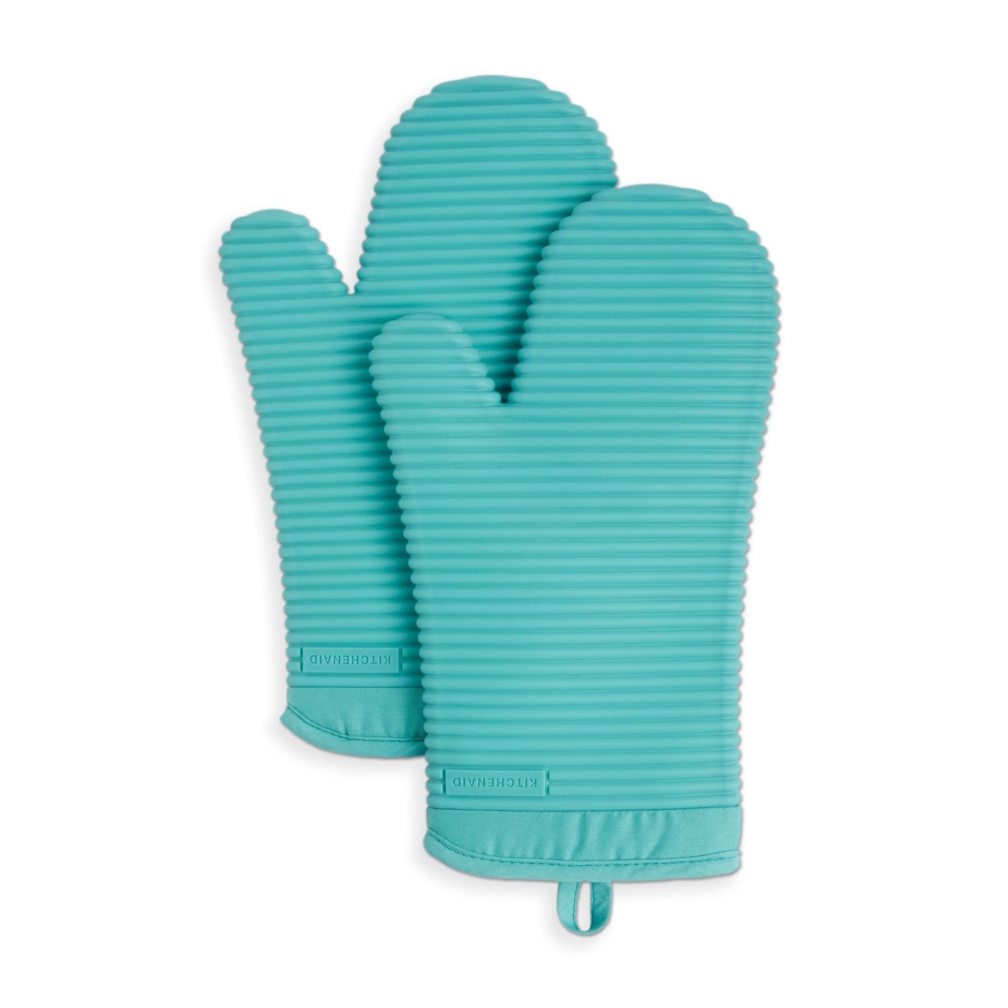 KitchenAid Heat Resistant Silicone Oven Mitts Set of 2 - Non-Slip Grip, Dried Rose Color for Baking, Grilling & Cooking - Perfect for Kitchen, BBQ and Holiday Cooking