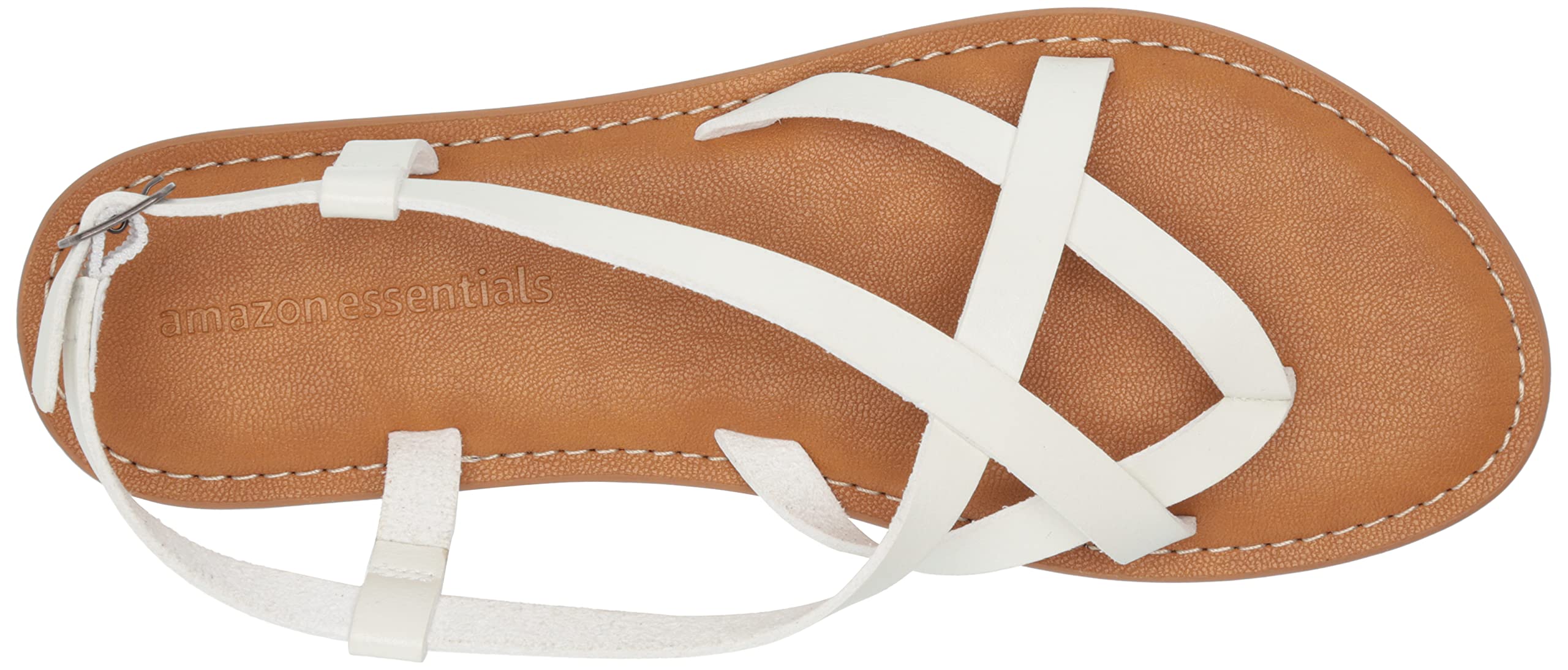 Amazon Essentials Women's Casual Strappy Sandals - Comfortable Summer Flat Sandals for Women, Breathable Lightweight Beach Walking Shoes | Perfect for Vacation, Poolside, and Everyday Wear