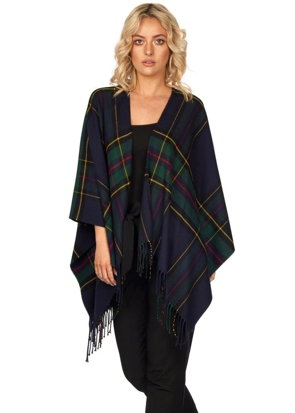 Jimmy Hourihan Fringed Shawl - Green Plaid Scarf Wrap for Women | Soft & Stylish Winter Accessory for Parties, Weddings & Cold Weather