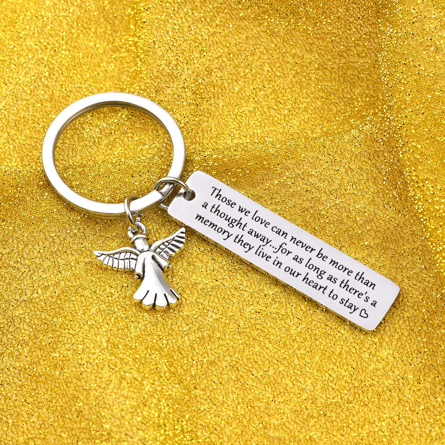 7RVZM Memorial Jewelry for Dad - Sympathy Gifts for Loss of Loved One, Bereavement Keepsake for Mother, Grandma & Family - Comforting Memorial Keychain Gift for Funeral, Remembrance & Healing