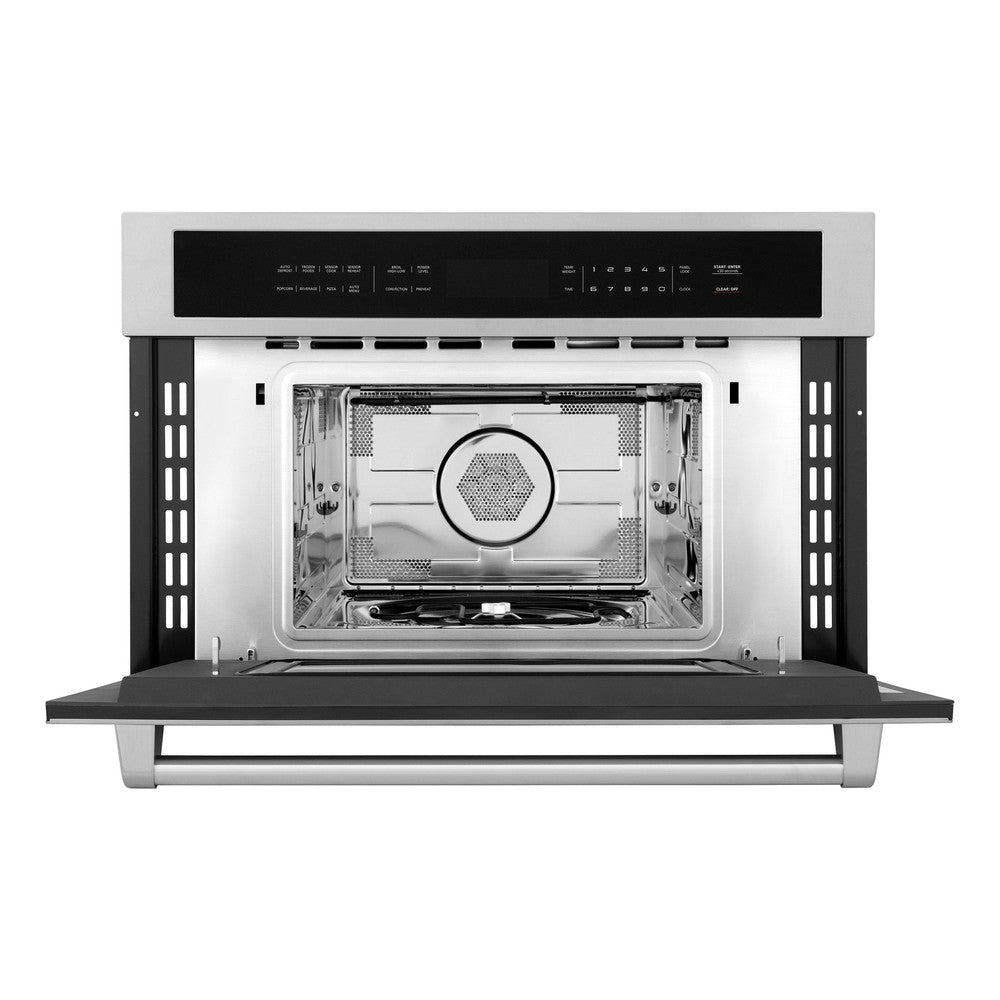ZLINE 30 Inch Built-In Convection Microwave Oven - 1.6 Cu Ft Stainless Steel (MWO 30) | Perfect for Modern Kitchens, Small Spaces & Fast Cooking