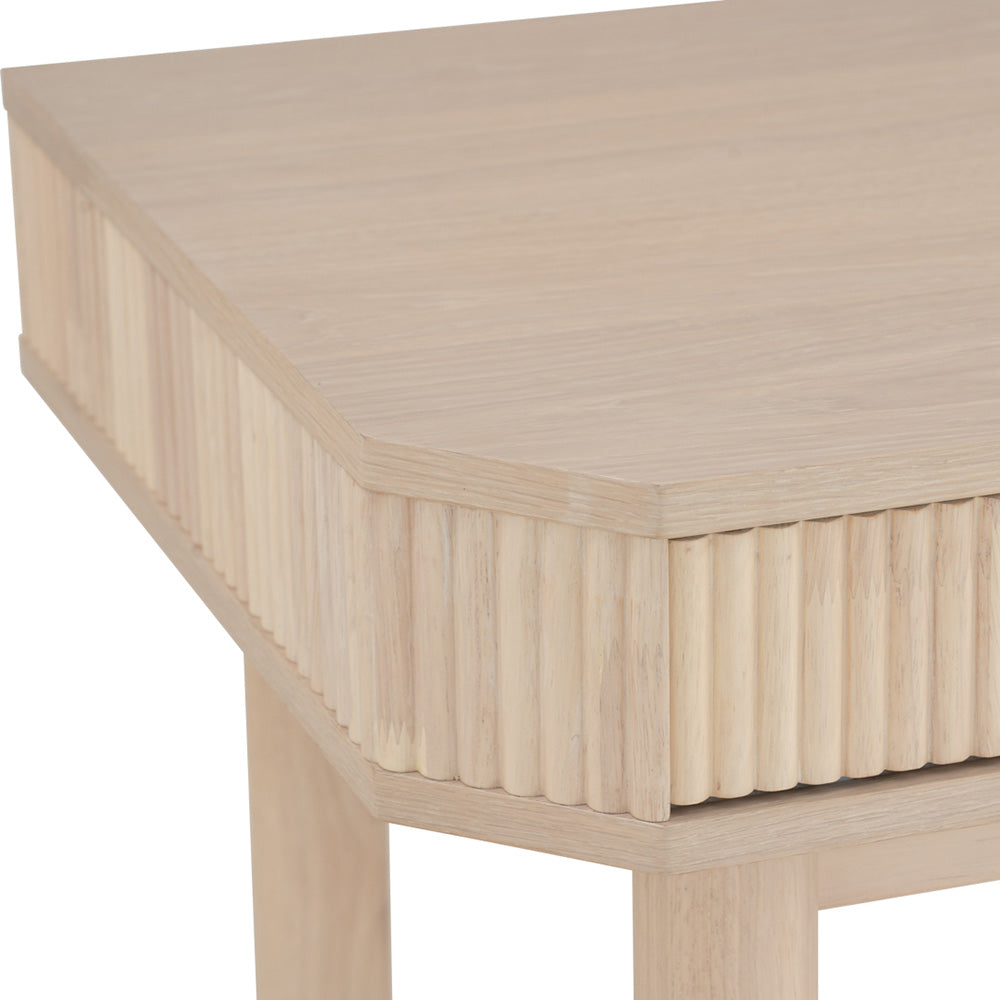LUDLOW White Wash Oak Study Desk - Modern Home Office Desk for Working, Writing & Studying - Perfect for Small Spaces & Home Offices