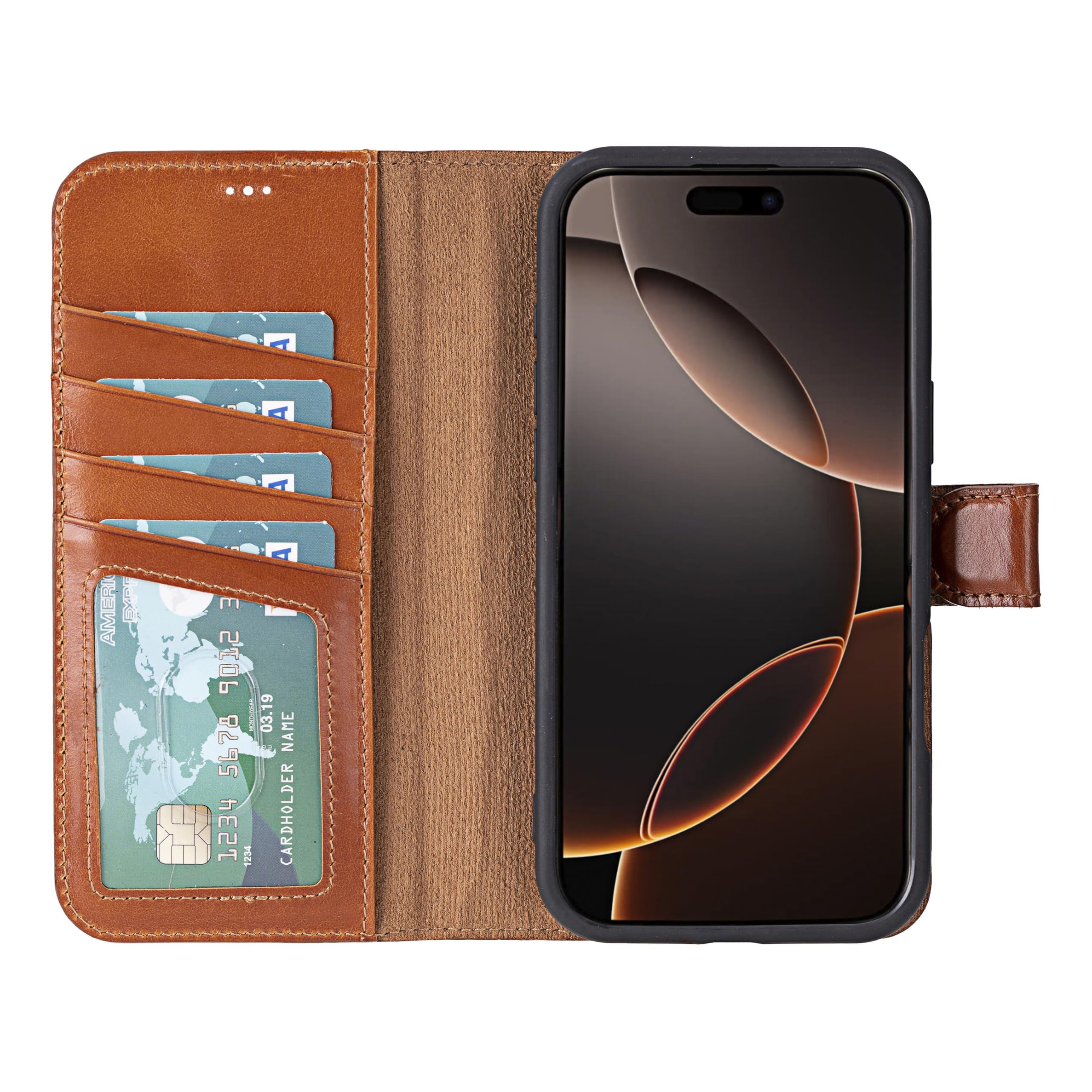 VENOULT Genuine Leather Wallet Case for iPhone 16 Pro MAX 6.9