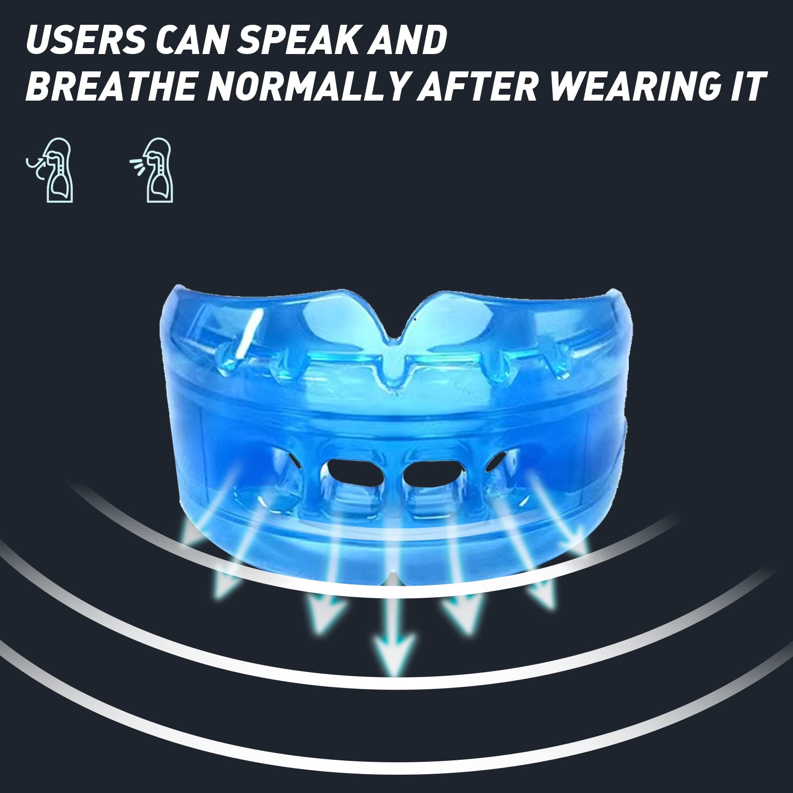 3 Pack Kids Youth Mouth Guards - EVA Transparent Blue Sports Mouthpiece for Football, MMA, Boxing, Rugby, Kickboxing, Taekwondo, Softball & Lacrosse - Perfect for Teeth Protection During Contact Sports & Training