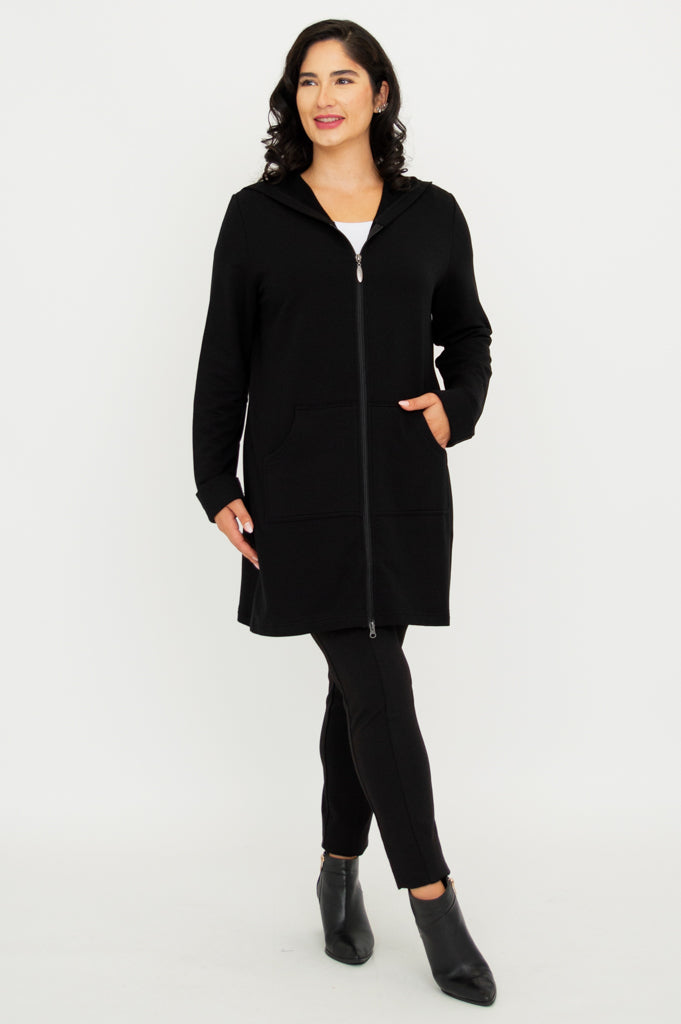 Cortes Jacket for Men & Women - Soft Bamboo Fleece Lined Winter Coat in Black - Perfect for Outdoor Activities & Casual Wear