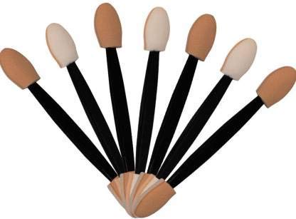 NESA Disposable Makeup Brush Set - 50 Pcs Double-Sided Oval Eye Shadow Sponge Applicators (Black) | Perfect for Professional Makeup Artists, Salon Use & Travel Makeup Kits