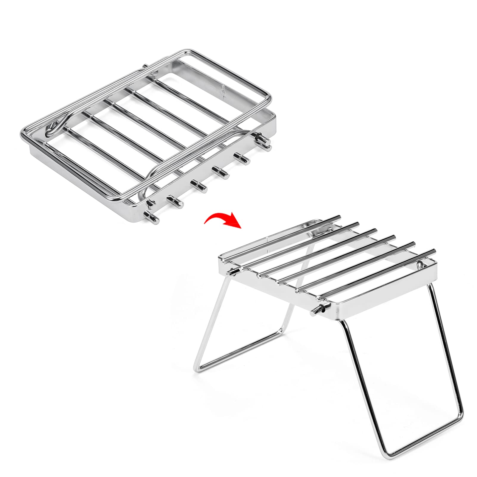 Portable Stainless Steel Folding Campfire Grill Stand - Multifunctional Gas Stove Grate for Outdoor Camping, Picnics & Backpacking Adventures