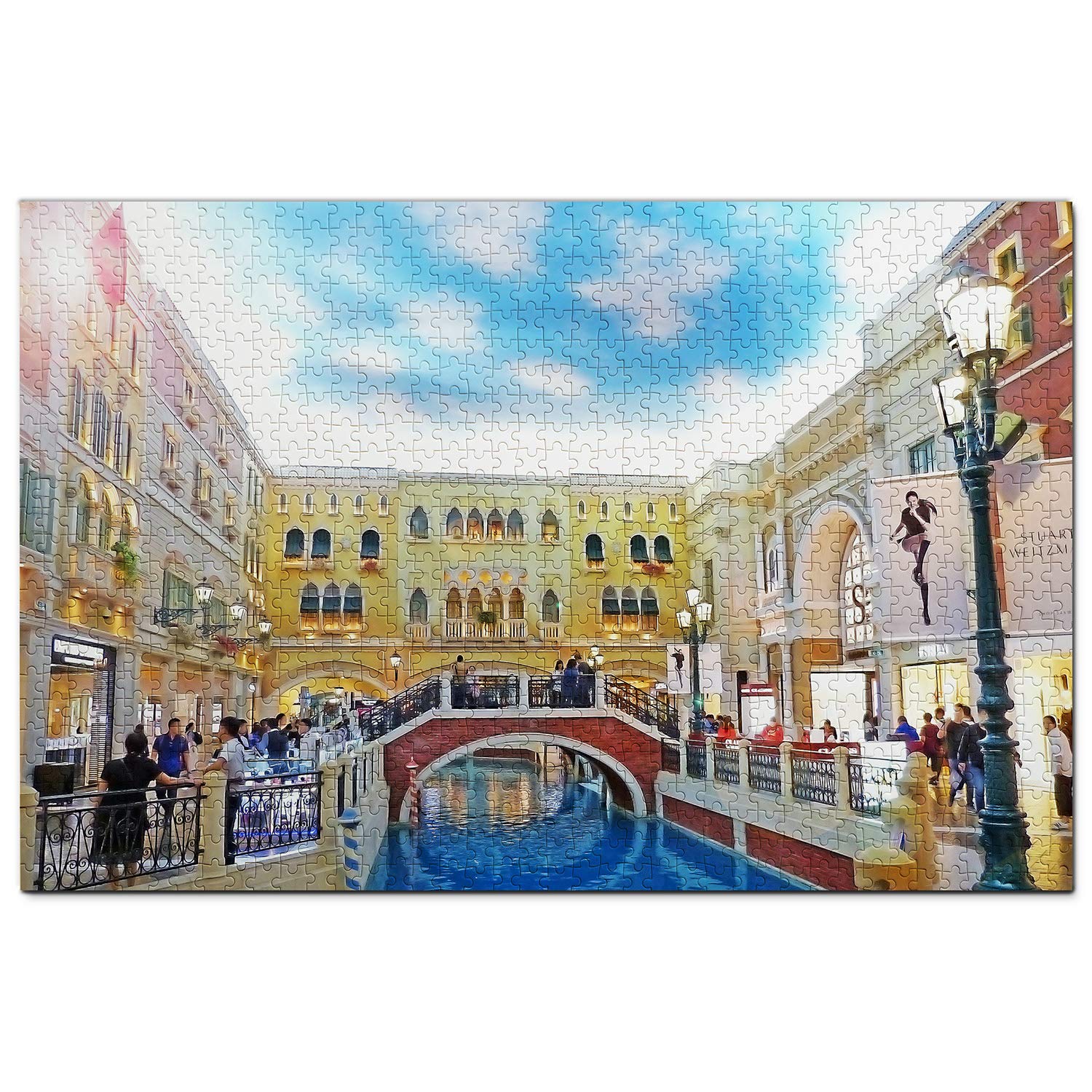 1000 Piece Chinese Casino at Venetian Macao Wooden Jigsaw Puzzle - Travel Souvenir & Home Decor for Adults & Teens - Perfect for Relaxation, Brain Training, and Family Game Nights