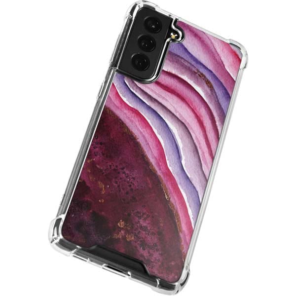 Premium Clear Phone Case for Samsung Galaxy S22 Plus - Stylish Plum Watercolor Geode Design | Slim Protective Cover with Scratch Resistance | Perfect for Everyday Use, Travel & Gift Giving