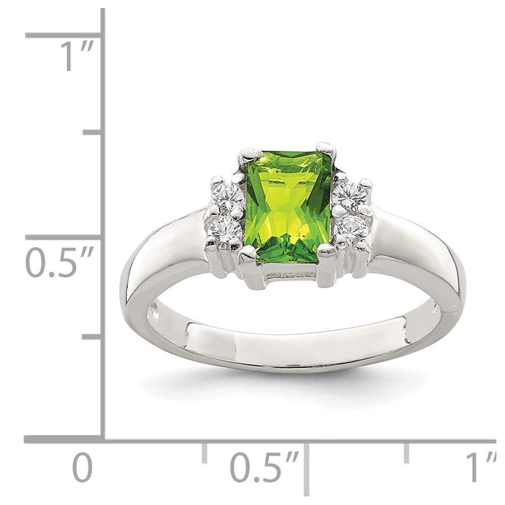 925 Sterling Silver Lime Green & White Cubic Zirconia Ring for Women | Elegant Fine Jewelry Gift for Her | Perfect for Anniversaries, Birthdays & Special Occasions