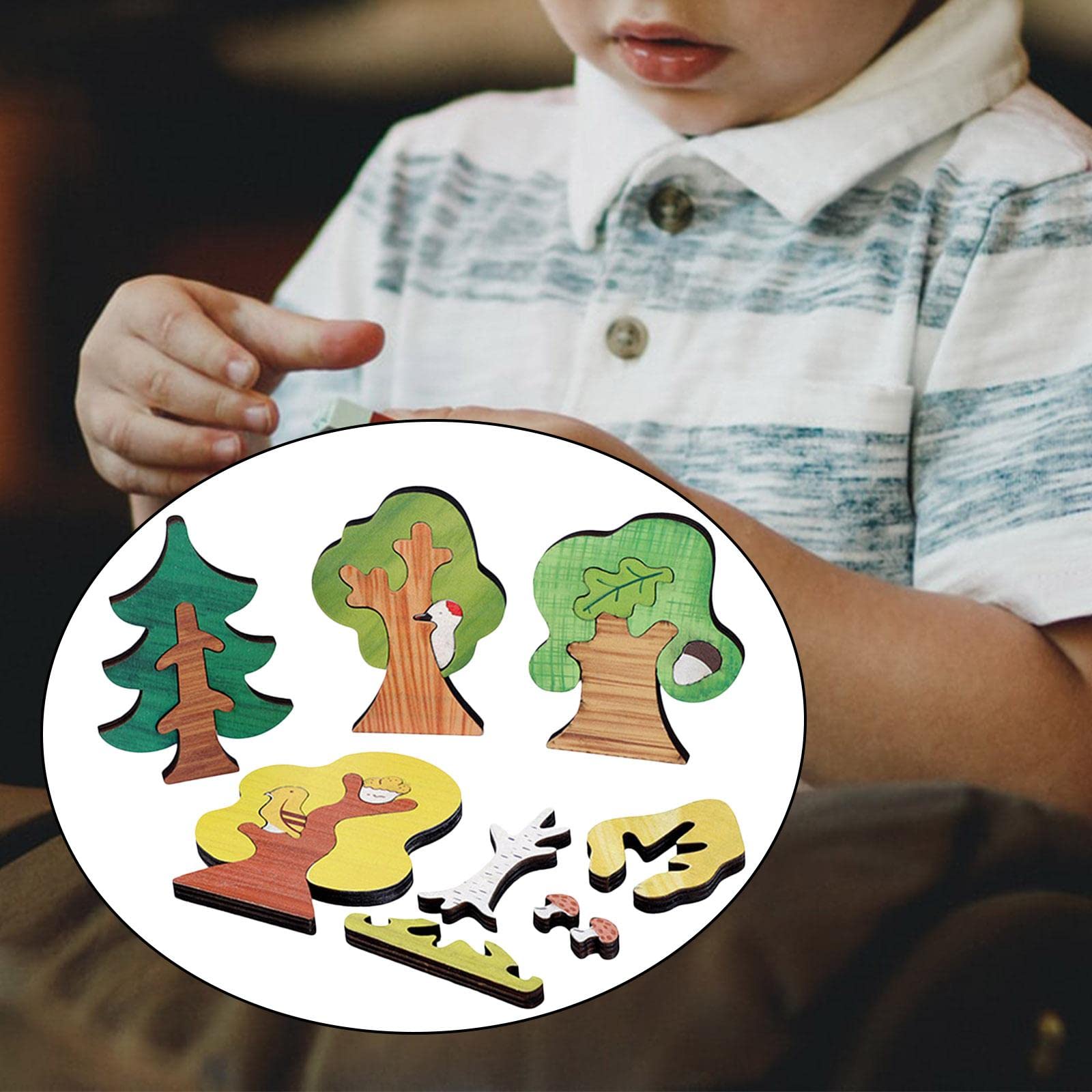 CALANDIS™ Wooden Puzzle Blocks for Kids - Educational Shape Sorting & Pattern Building Toy Set | STEM Learning, Creative Play, Preschool Activities | Perfect for Classroom, Homeschool, and Birthday Gifts