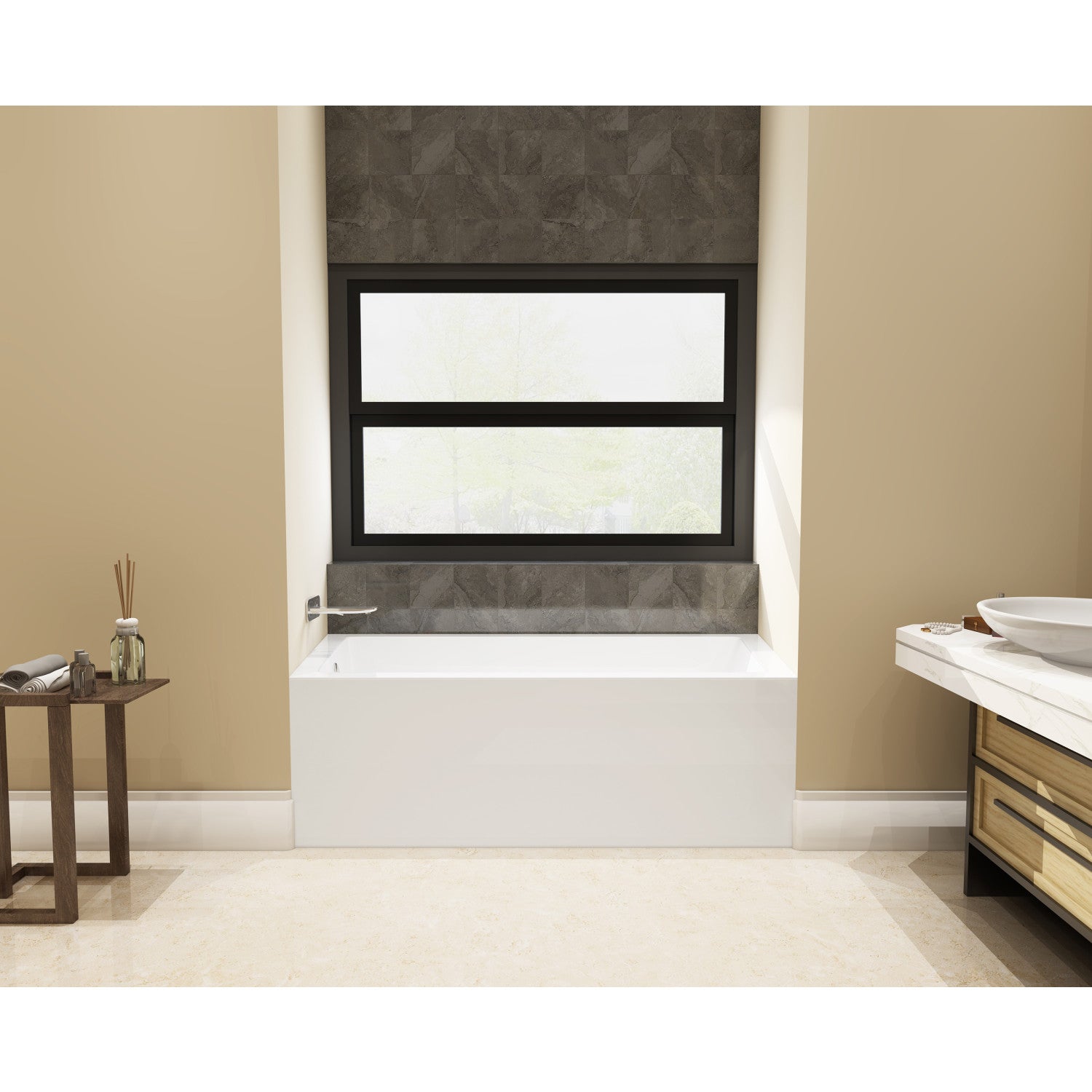 Aqua Eden VTAP603222L 60 Inch Acrylic Rectangular 3 Wall Alcove Bathtub - Left Hand Drain, Glossy White Finish - Perfect for Modern Bathrooms & Spa-Like Retreats