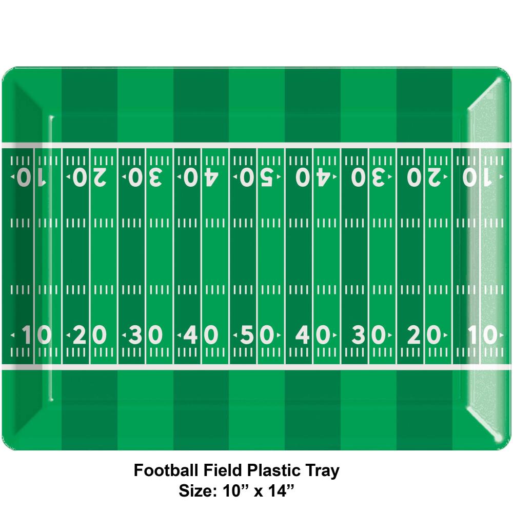 12-Piece Bulk Football Tailgate Decor Plastic Trays Set - 10 x 14 Inches - Perfect for Game Day Parties, Sports Events & Outdoor Gatherings