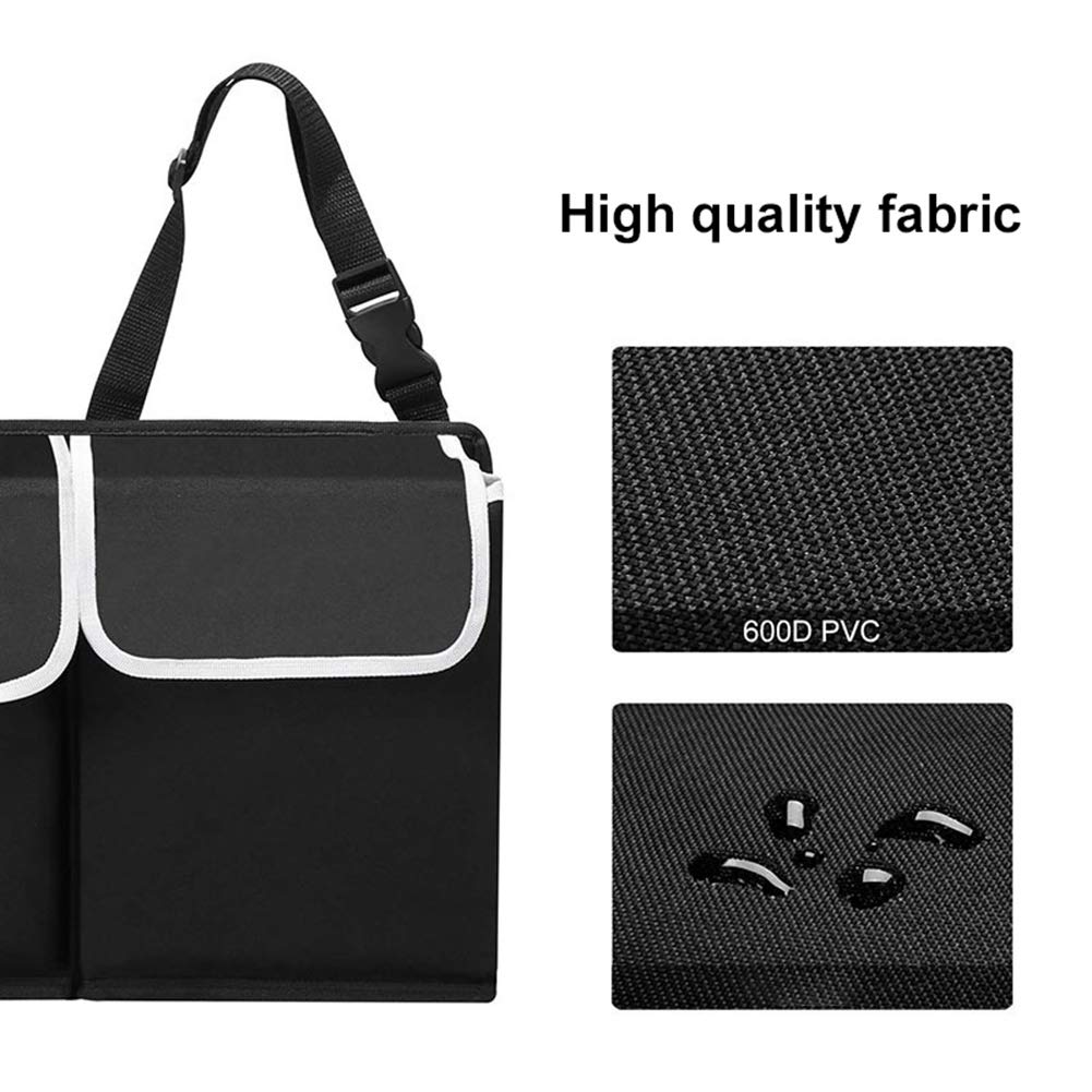 Universal Backseat Car Organizer & Trunk Storage Bag - Large Capacity Kick Mats for Auto Organization, Black | Perfect for Road Trips, Family Travel & Daily Commute