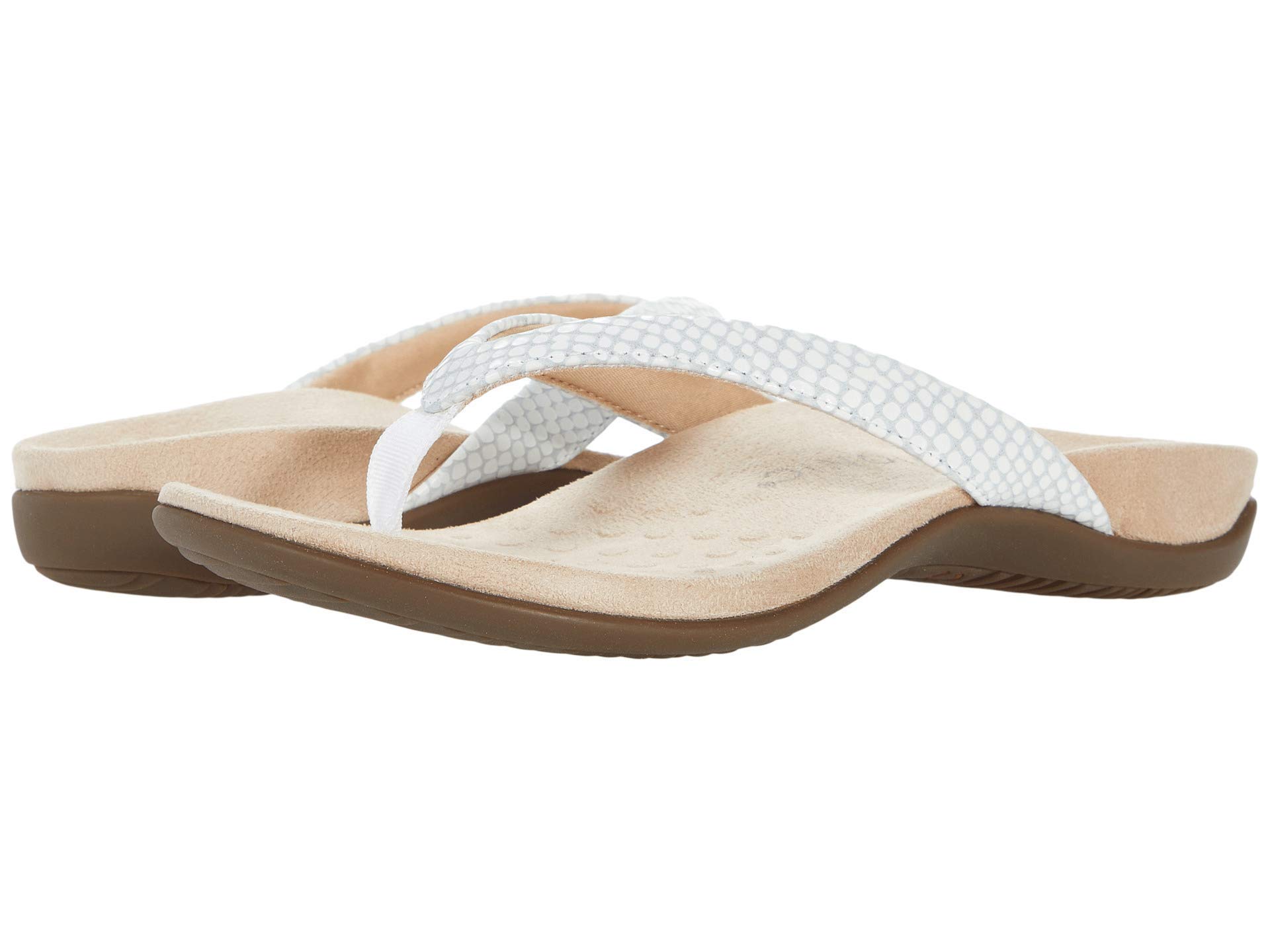 Vionic Women's Rest Dillon Toe Post Sandals - Orthotic Arch Support Flip Flops with Three-Zone Comfort Technology | Best Supportive Sandals for Plantar Fasciitis & Flat Feet | Perfect for Beach, Pool & Summer Walking