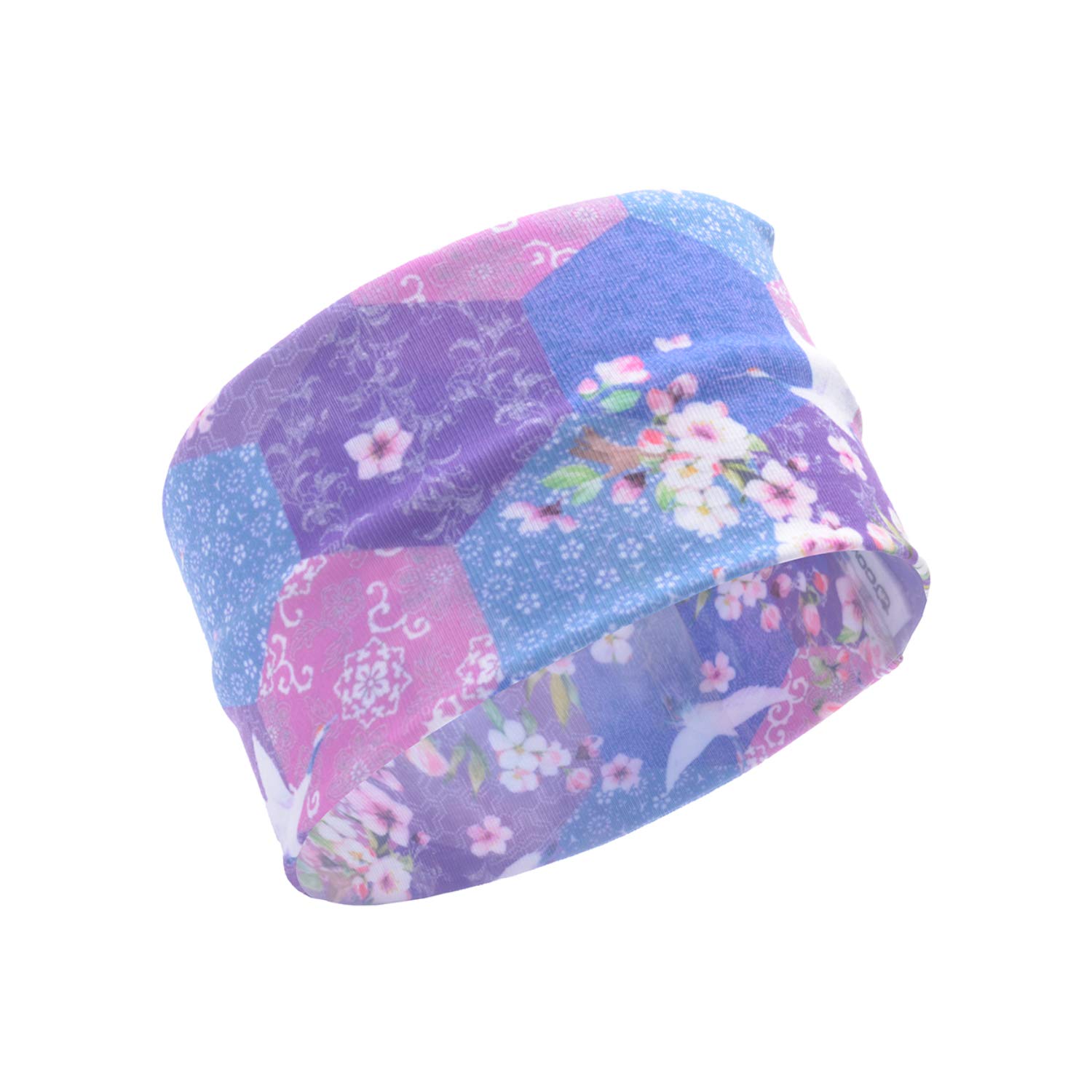 CowCow Women's Yoga Headbands - Stretchy Lightweight Workout Headbands for Running, Sports & Fitness - Floral Patchwork Design - Perfect for Yoga, Gym, Jogging & Active Lifestyles