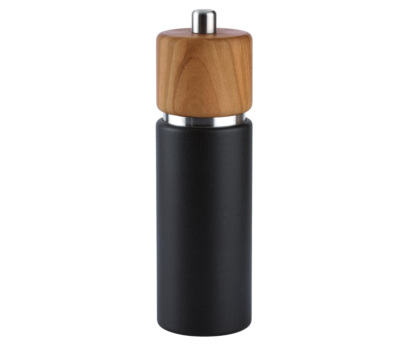 Premium Zassenhaus Hannover 7-Inch Salt Grinder Mill - Matte Black & Natural Olive Wood - Adjustable Ceramic Grinder for Coarse to Fine Salt - Perfect for Kitchen, Dining Table & Gourmet Cooking