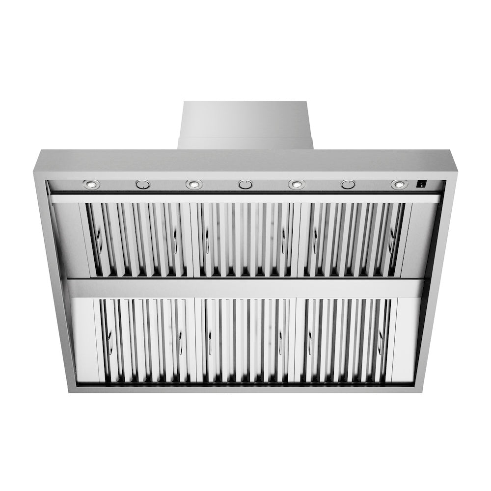 ZLINE 48 Inch Stainless Steel Wall Mount Outdoor Grill Hood - GOW1 48 - Professional Range Hood for BBQ, Backyard Cooking & Outdoor Kitchen Ventilation
