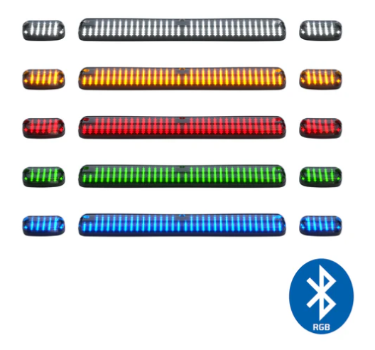 Bright RGB Multi-Color LED Cab Roof Lights for 2007-2014 GMC & Chevy Heavy Duty Trucks (3-Piece Set) - Bluetooth App Control, Ultra Bright, Multiple Lens Options - Perfect for Off-Roading, Night Driving & Vehicle Customization