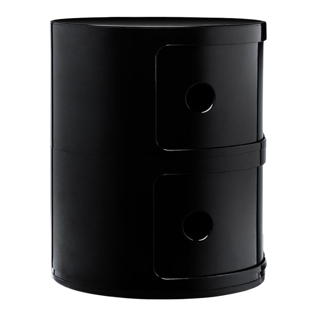 Componibili Round 2-Door Storage Tower - Modern Modular Cabinet for Bedroom, Living Room & Office Organization