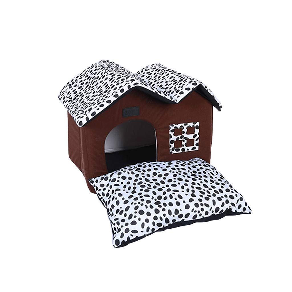 Premium Double Top Pet Kennel House - Detachable Dog Bed & Cat Mat for Home, Travel & Outdoor Use - Comfortable Pet House for Small & Medium Dogs Like Teddy